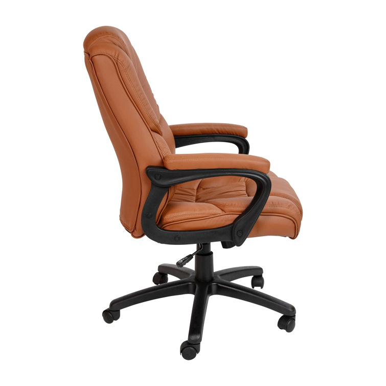 Edene Big Tall 400 lb. Rated LeatherSoft Swivel Office Chair with Padded Arms